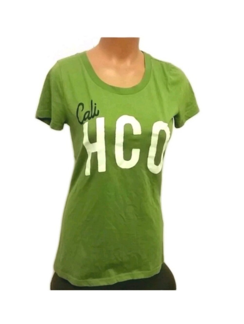 Hollister Green Cotton Tshirt L Unisex long